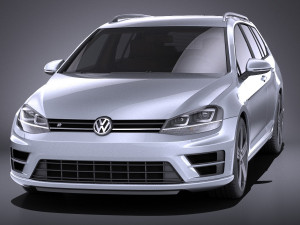 Volkswagen Golf VII R Variant 2015 vray Modelo 3D