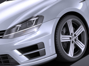 Volkswagen Golf VII R Variant 2015 vray Modelo 3D