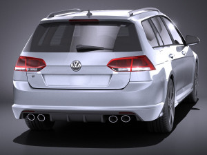 Volkswagen Golf VII R Variant 2015 vray Modelo 3D
