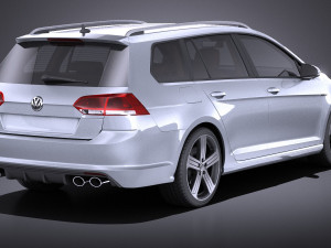 Volkswagen Golf VII R Variant 2015 vray Modelo 3D