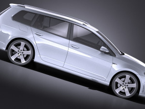 Volkswagen Golf VII R Variant 2015 vray Modelo 3D