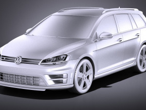 Volkswagen Golf VII R Variant 2015 vray Modelo 3D