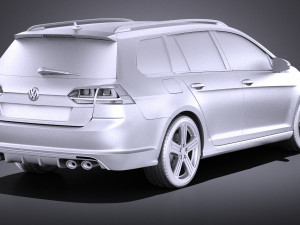 Volkswagen Golf VII R Variant 2015 vray Modelo 3D