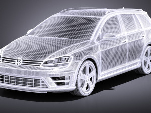 Volkswagen Golf VII R Variant 2015 vray Modelo 3D