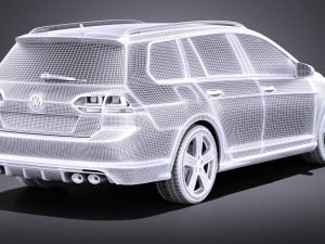 Volkswagen Golf VII R Variant 2015 vray Modelo 3D