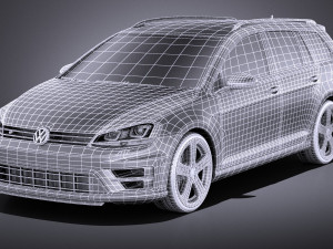 Volkswagen Golf VII R Variant 2015 vray Modelo 3D
