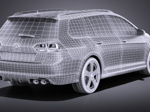 Volkswagen Golf VII R Variant 2015 vray Modelo 3D