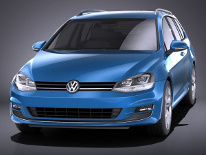 Volkswagen Golf Variant 2014 vray 3D 模型