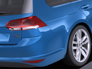 Volkswagen Golf Variant 2014 vray 3D 模型