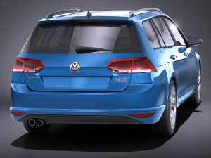 Volkswagen Golf Variant 2014 vray 3D 模型