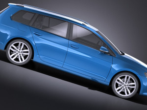 Volkswagen Golf Variant 2014 vray 3D 模型