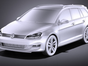 Volkswagen Golf Variant 2014 vray 3D 模型