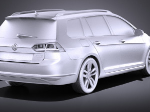 Volkswagen Golf Variant 2014 vray 3D 模型