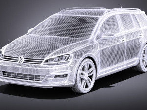 Volkswagen Golf Variant 2014 vray 3D 模型