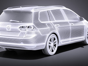 Volkswagen Golf Variant 2014 vray 3D 模型