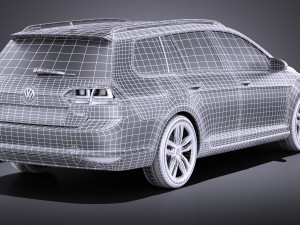 Volkswagen Golf Variant 2014 vray 3D 模型