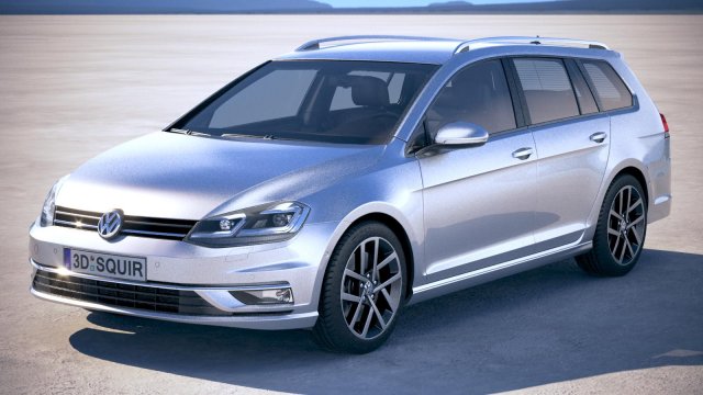 Volkswagen Golf Variant 2017 Model 3D .c4d .max .obj .3ds .fbx .stl .blend