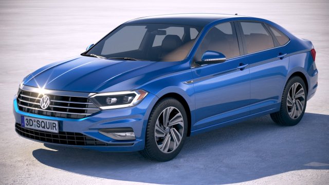 Volkswagen Jetta 2019 3D Модель .c4d .max .obj .3ds .fbx .stl .blend