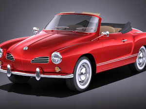 Volkswagen Karmann Ghia Cabrio 1955-1974 vray 3D Model
