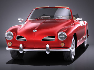 Volkswagen Karmann Ghia Cabrio 1955-1974 vray 3D 모델