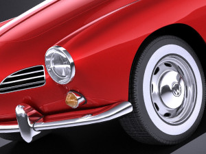 Volkswagen Karmann Ghia Cabrio 1955-1974 vray 3D 모델
