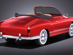 Volkswagen Karmann Ghia Cabrio 1955-1974 vray 3D 모델