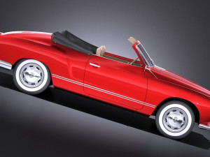 Volkswagen Karmann Ghia Cabrio 1955-1974 vray 3D 모델
