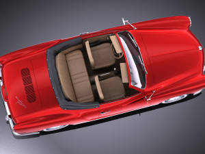 Volkswagen Karmann Ghia Cabrio 1955-1974 vray 3D 모델