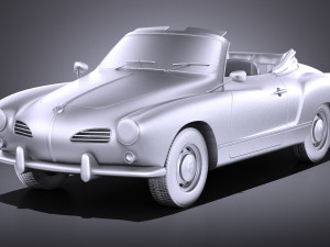 Volkswagen Karmann Ghia Cabrio 1955-1974 vray 3D 모델