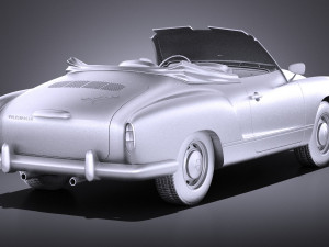 Volkswagen Karmann Ghia Cabrio 1955-1974 vray 3D 모델