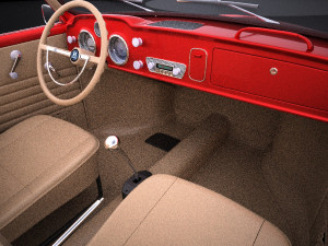 Volkswagen Karmann Ghia Cabrio 1955-1974 vray 3D 모델