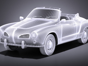 Volkswagen Karmann Ghia Cabrio 1955-1974 vray 3D 모델