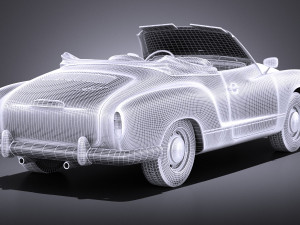 Volkswagen Karmann Ghia Cabrio 1955-1974 vray 3D 모델