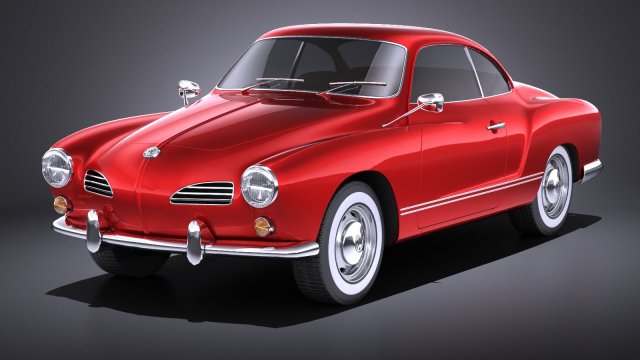 Volkswagen Karmann Ghia Coupe 1955-1974 vray 3D Model .c4d .max .obj .3ds .fbx .stl .blend