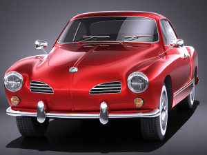 Volkswagen Karmann Ghia Coupe 1955-1974 vray 3D Model