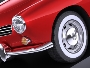 Volkswagen Karmann Ghia Coupe 1955-1974 vray 3D Model