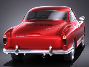 Volkswagen Karmann Ghia Coupe 1955-1974 vray 3D Model