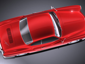Volkswagen Karmann Ghia Coupe 1955-1974 vray 3D Model