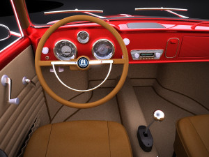 Volkswagen Karmann Ghia Coupe 1955-1974 vray 3D Model