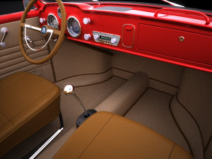 Volkswagen Karmann Ghia Coupe 1955-1974 vray 3D Model