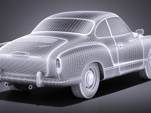 Volkswagen Karmann Ghia Coupe 1955-1974 vray 3D Model