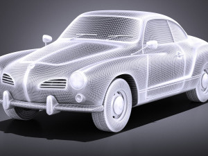 Volkswagen Karmann Ghia Coupe 1955-1974 vray 3D Model
