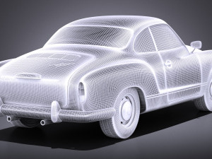 Volkswagen Karmann Ghia Coupe 1955-1974 vray 3D Model