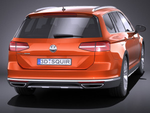 Volkswagen Passat Alltrack 2016 vray 3D Model