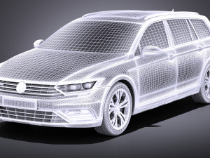 Volkswagen Passat Alltrack 2016 vray 3D Model