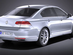 Volkswagen Passat B8 2015 vray 3D Model