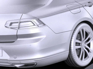 Volkswagen Passat B8 2015 vray 3D Model