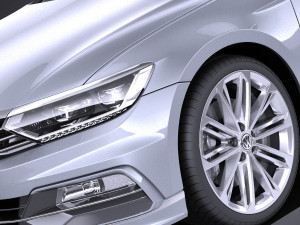 Volkswagen Passat R-line 2015 vray 3D Model