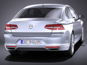 Volkswagen Passat R-line 2015 vray 3D Model
