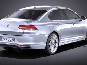 Volkswagen Passat R-line 2015 vray 3D Model